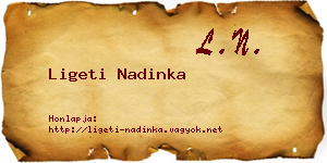 Ligeti Nadinka névjegykártya